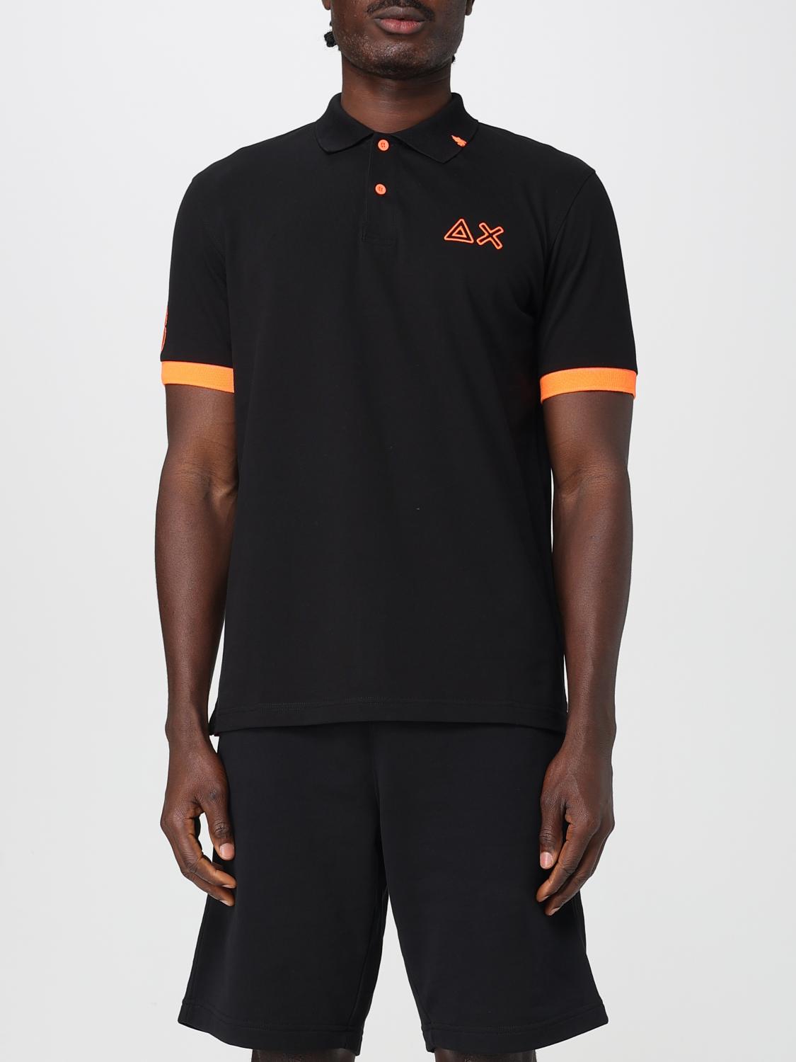 SUN68 POLO: Polo in cotone con logo SUN68, Nero - Img 1