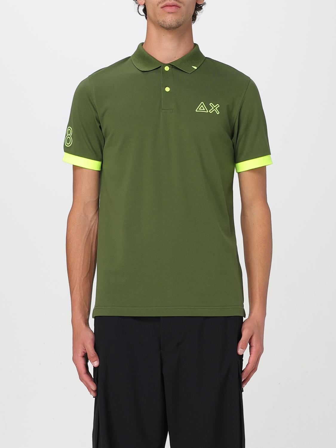 SUN68 POLO: Polo in cotone con logo SUN68, Verde - Img 1