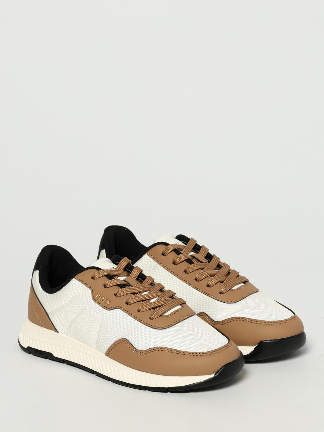 BOSS SNEAKERS: Sneakers Titanium Boss in pelle sintetica e mesh , Bianco - Img 2