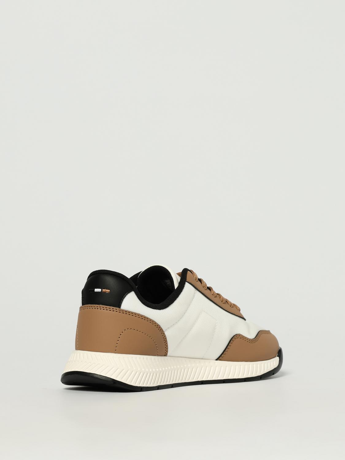 BOSS SNEAKERS: Sneakers Titanium Boss in pelle sintetica e mesh , Bianco - Img 3