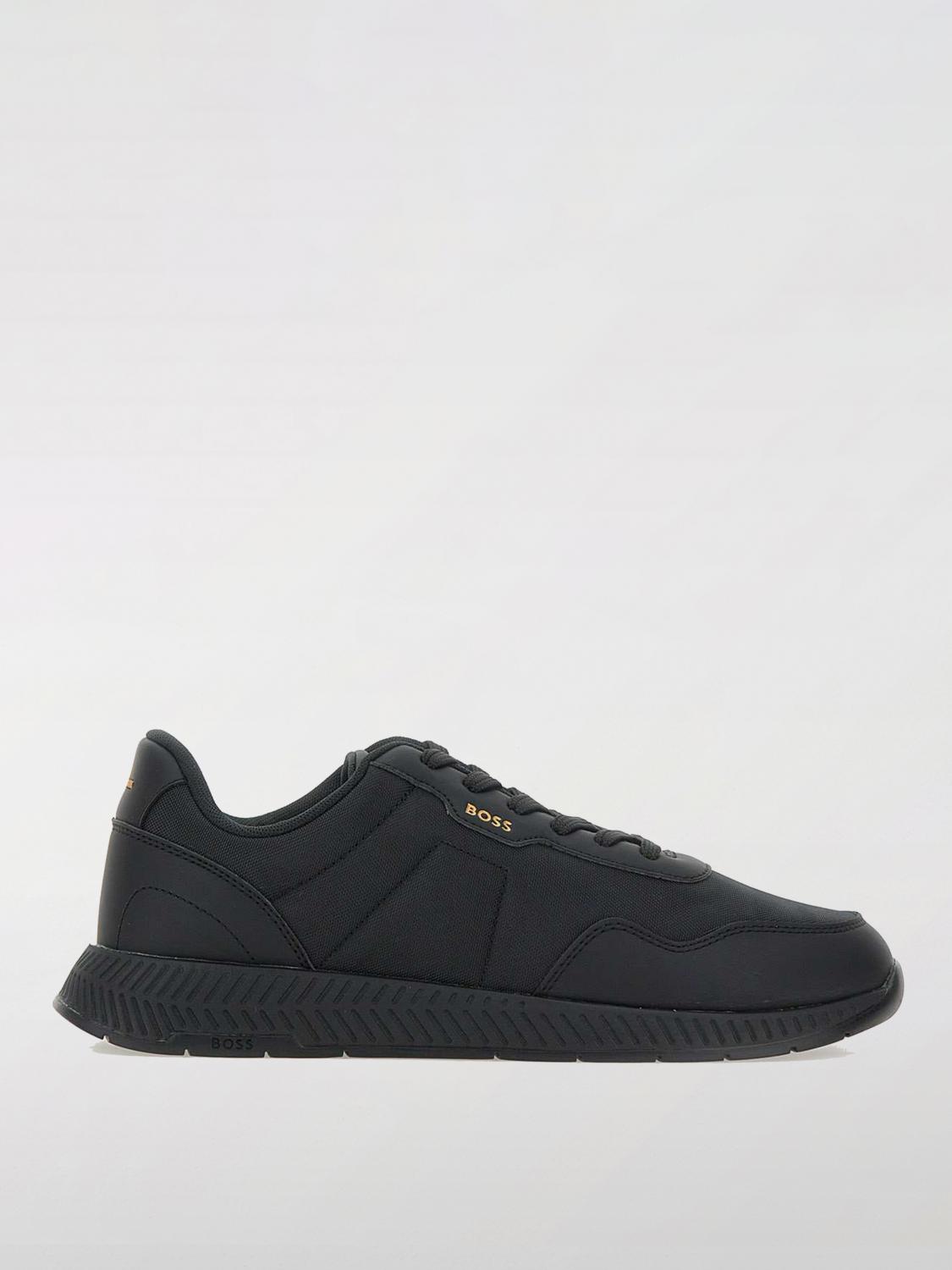 BOSS BASKETS: Baskets Titanium Boss en cuir synthétique et mesh, Noir - Img 1
