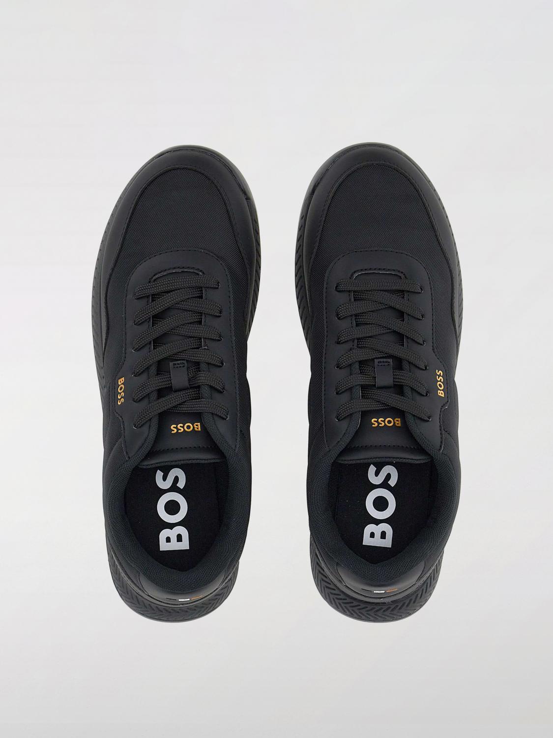 BOSS BASKETS: Baskets Titanium Boss en cuir synthétique et mesh, Noir - Img 4