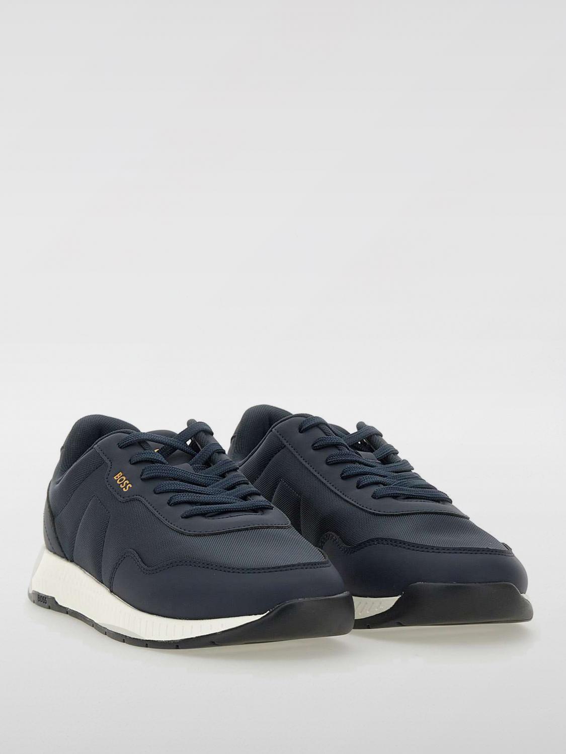 BOSS BASKETS: Baskets Titanium Boss en cuir synthétique et mesh, Bleu - Img 2