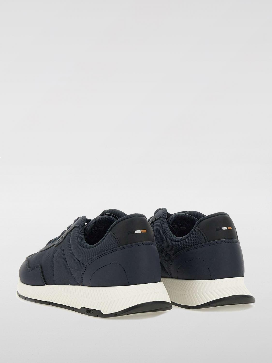 BOSS BASKETS: Baskets Titanium Boss en cuir synthétique et mesh, Bleu - Img 3