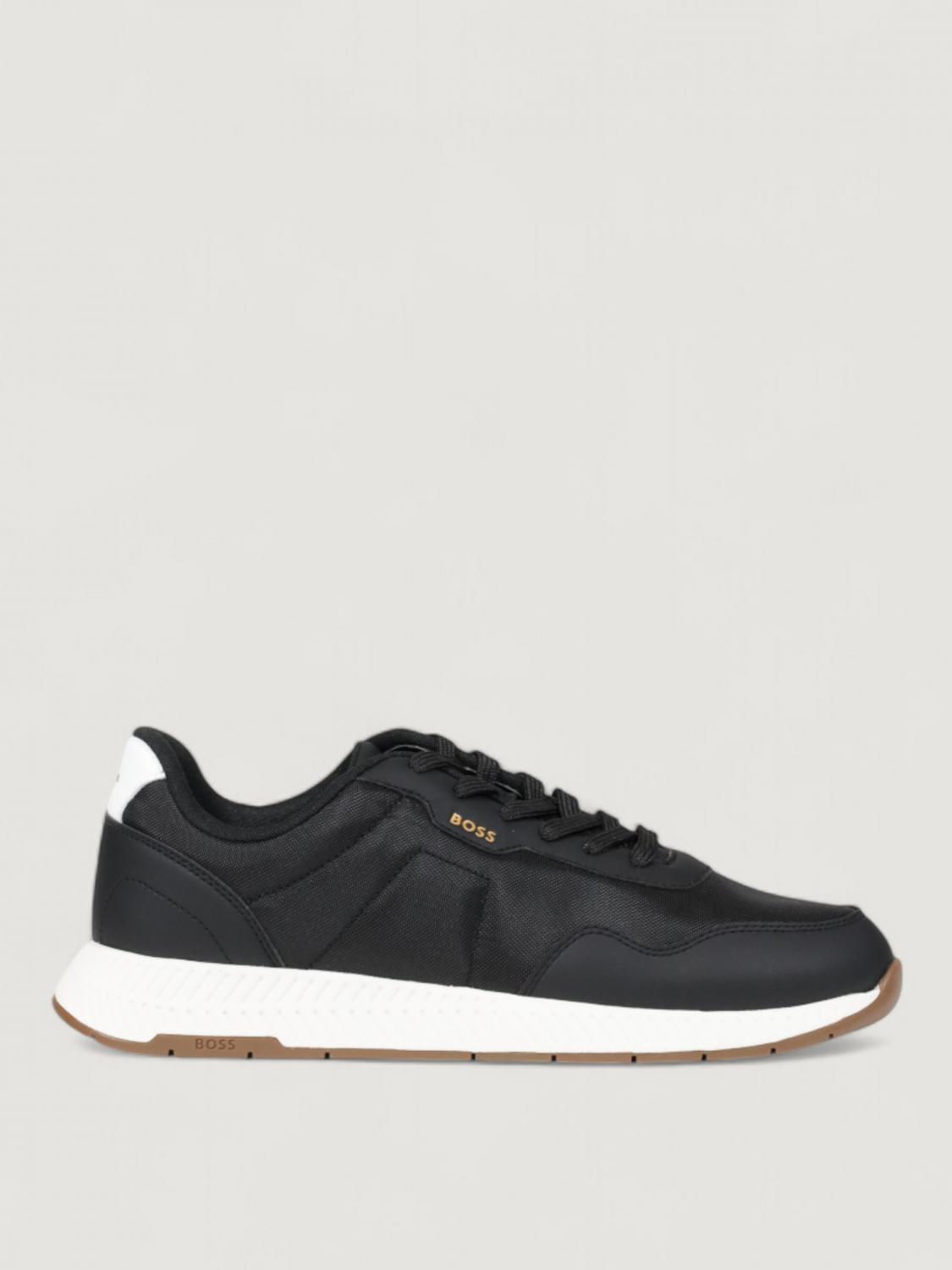 BOSS BASKETS: Baskets Titanium Boss en cuir synthétique et mesh, Noir 1 - Img 1