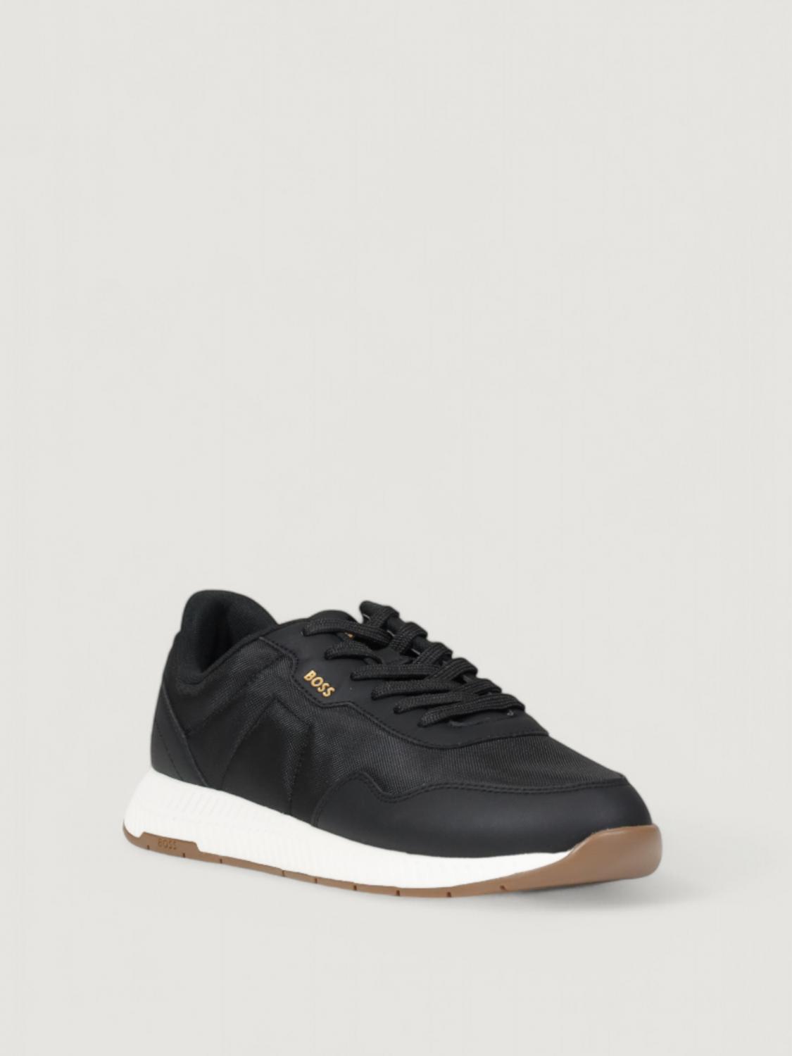 BOSS BASKETS: Baskets Titanium Boss en cuir synthétique et mesh, Noir 1 - Img 2