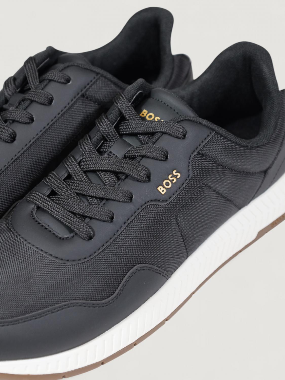 BOSS BASKETS: Baskets Titanium Boss en cuir synthétique et mesh, Noir 1 - Img 4