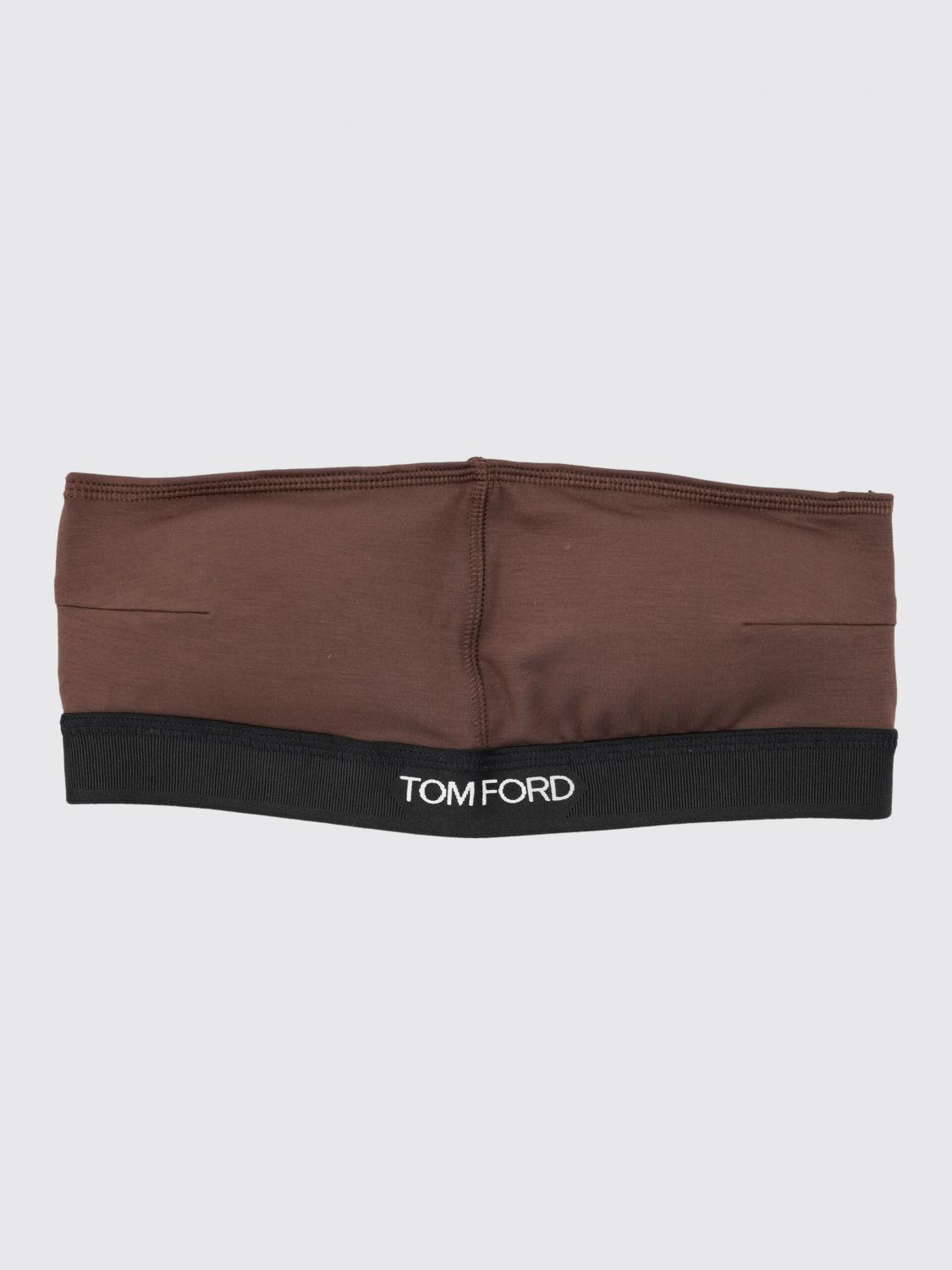 TOM FORD INTIMO: Reggiseno a fascia in modal con logo Tom Ford, Marrone - Img 1