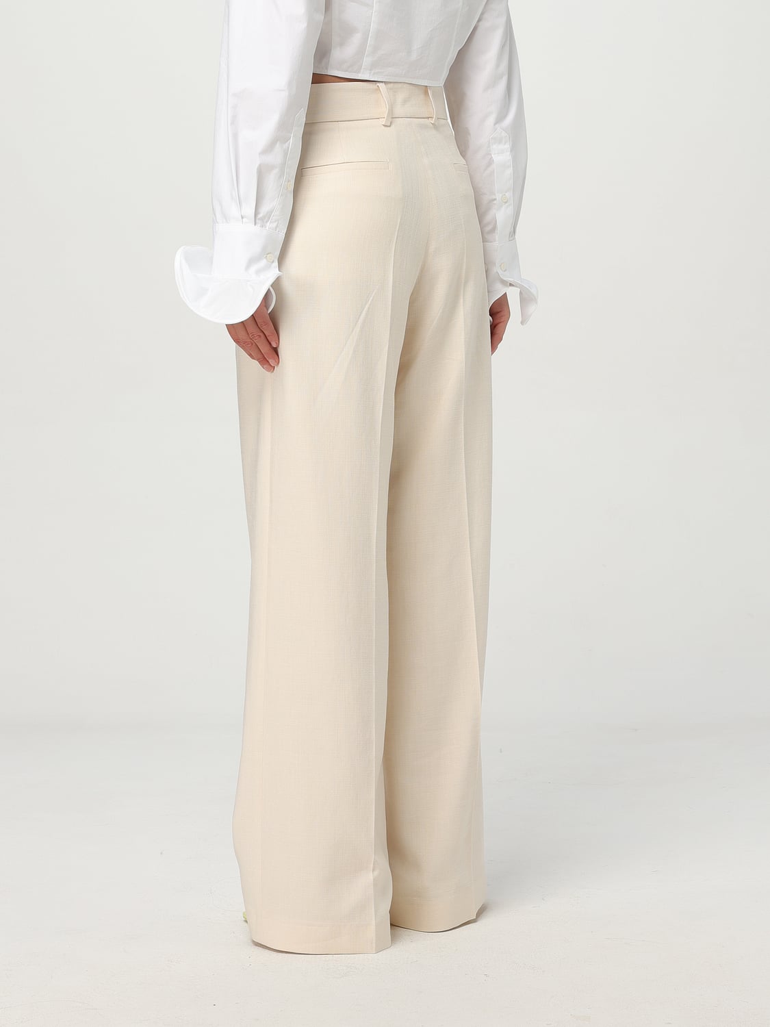 MSGM PANTALONI: Pantalone MSGM in misto viscosa , Bianco - Img 3