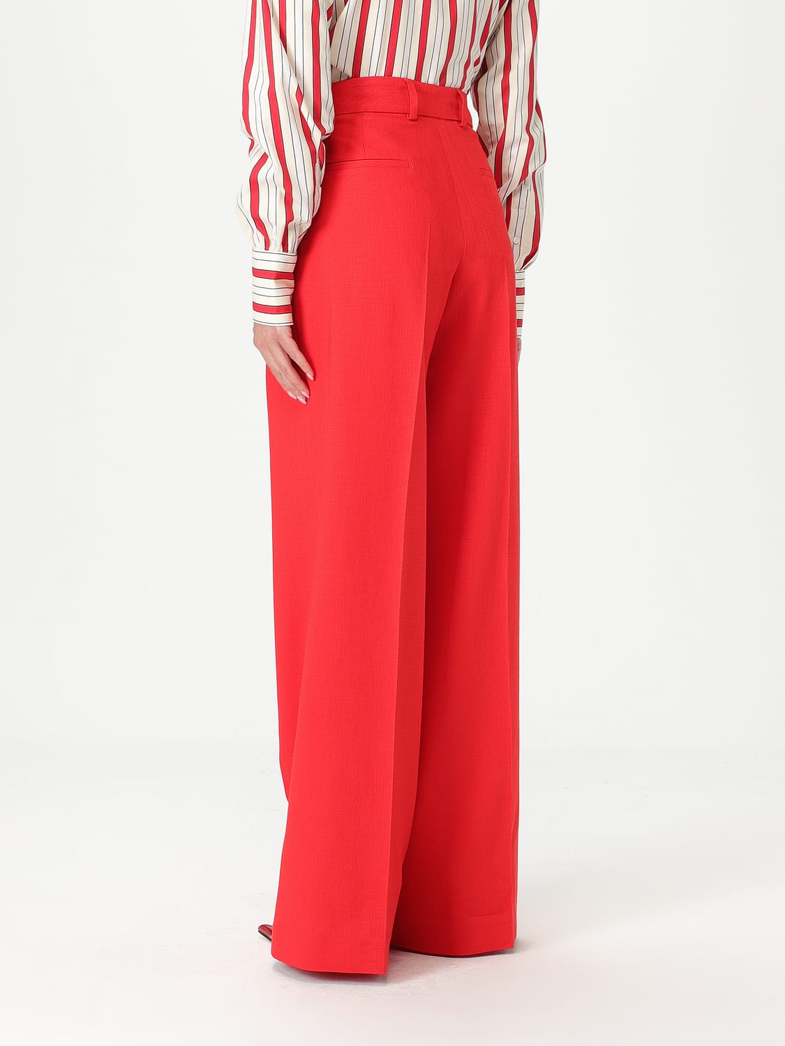 MSGM PANTALONI: Pantalone MSGM in misto viscosa , Rosso - Img 3