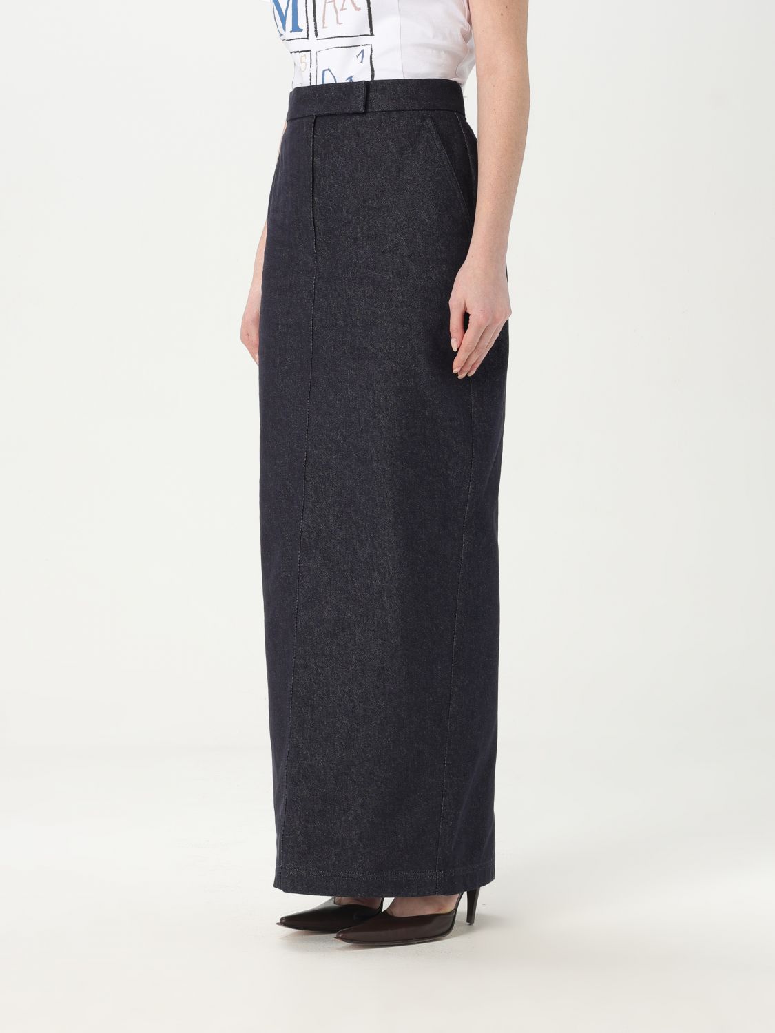 MAX MARA GONNA: Gonna Max Mara in cotone , Blue - Img 3