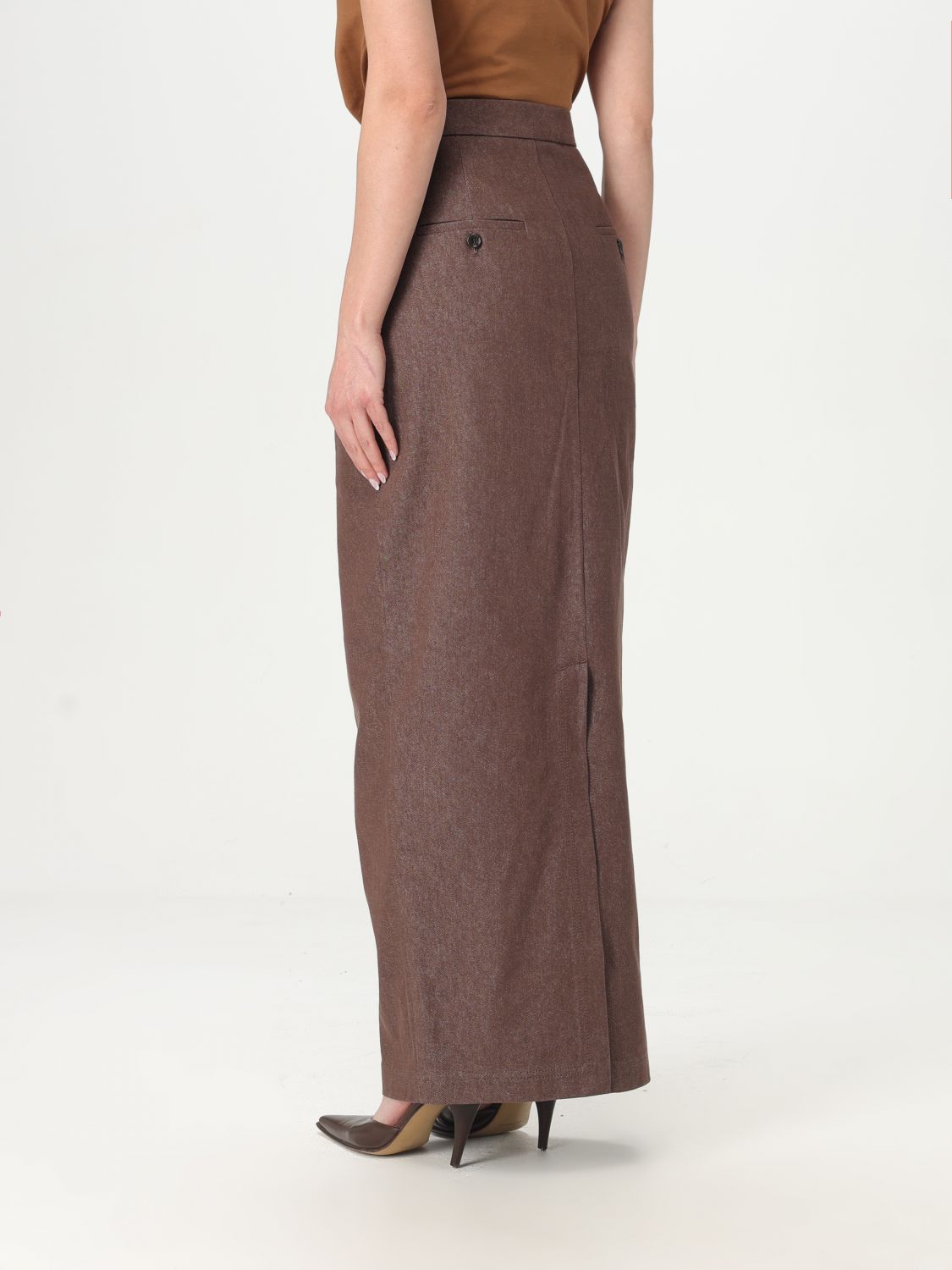 MAX MARA GONNA: Gonna Max Mara in cotone , Marrone - Img 3