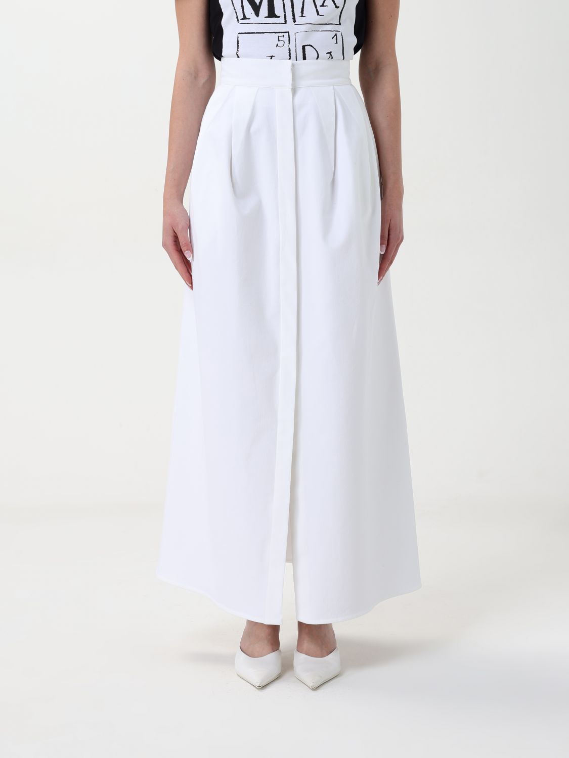 MAX MARA GONNA: Gonna Max Mara in cotone , Bianco - Img 1