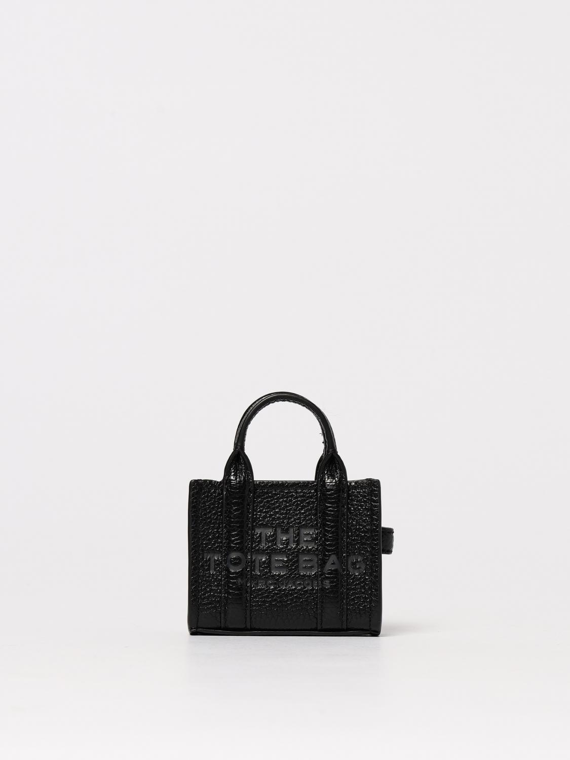 MARC JACOBS PORTACHIAVI: Portachiavi The Nano Tote Bag Charm Marc Jacobs in pelle a grana , Nero - Img 1