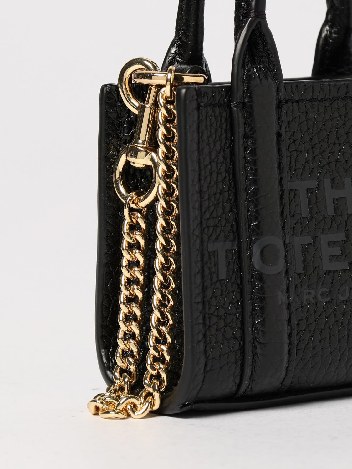 MARC JACOBS PORTACHIAVI: Portachiavi The Nano Tote Bag Charm Marc Jacobs in pelle a grana , Nero - Img 3