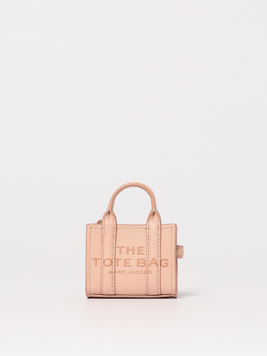 MARC JACOBS PORTACHIAVI: Portachiavi The Nano Tote Bag Charm Marc Jacobs in pelle a grana , Rosa - Img 1