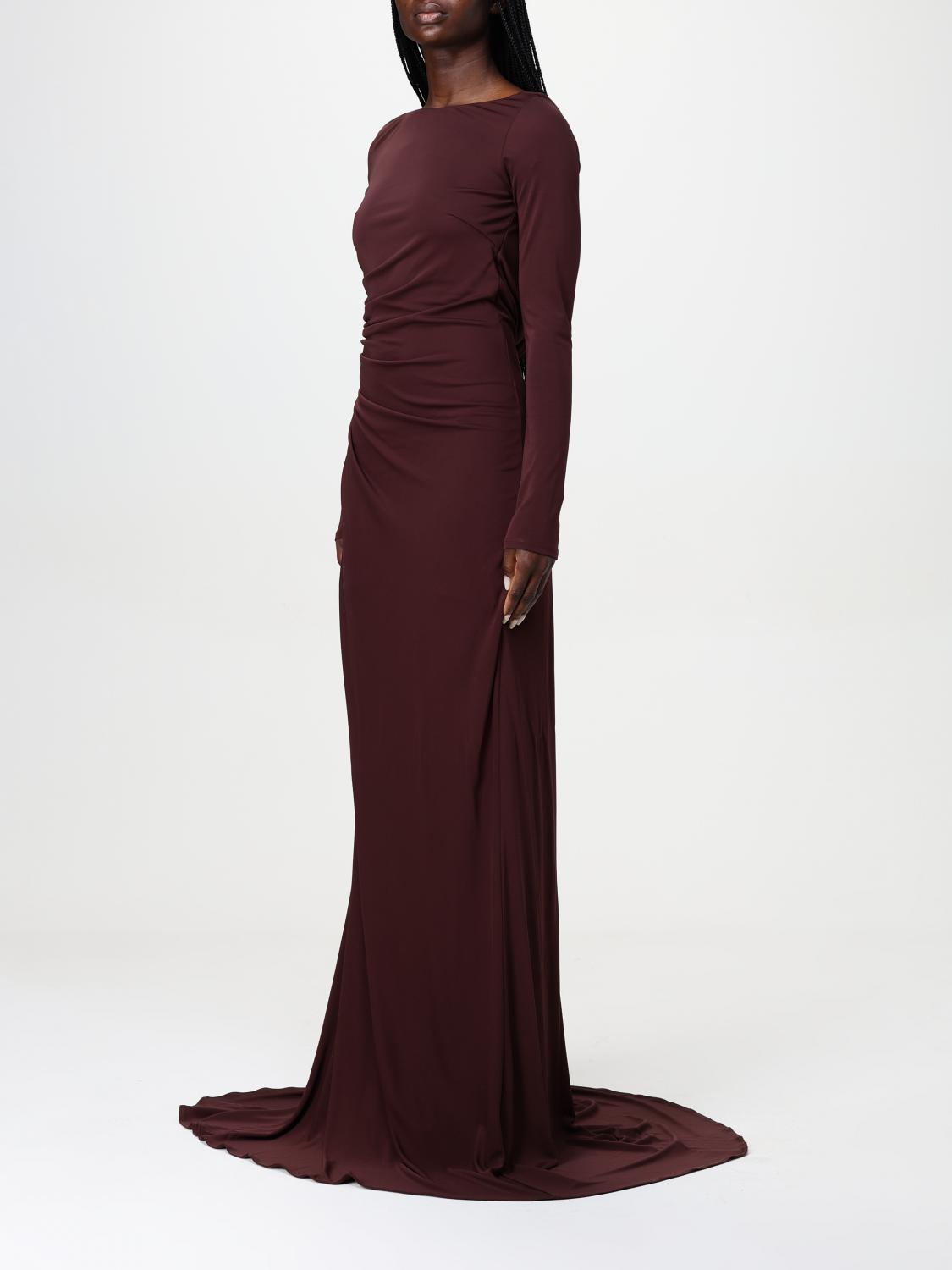 elisabetta franchi brown dress Elisabetta Franchi Red Carpet Long Dress