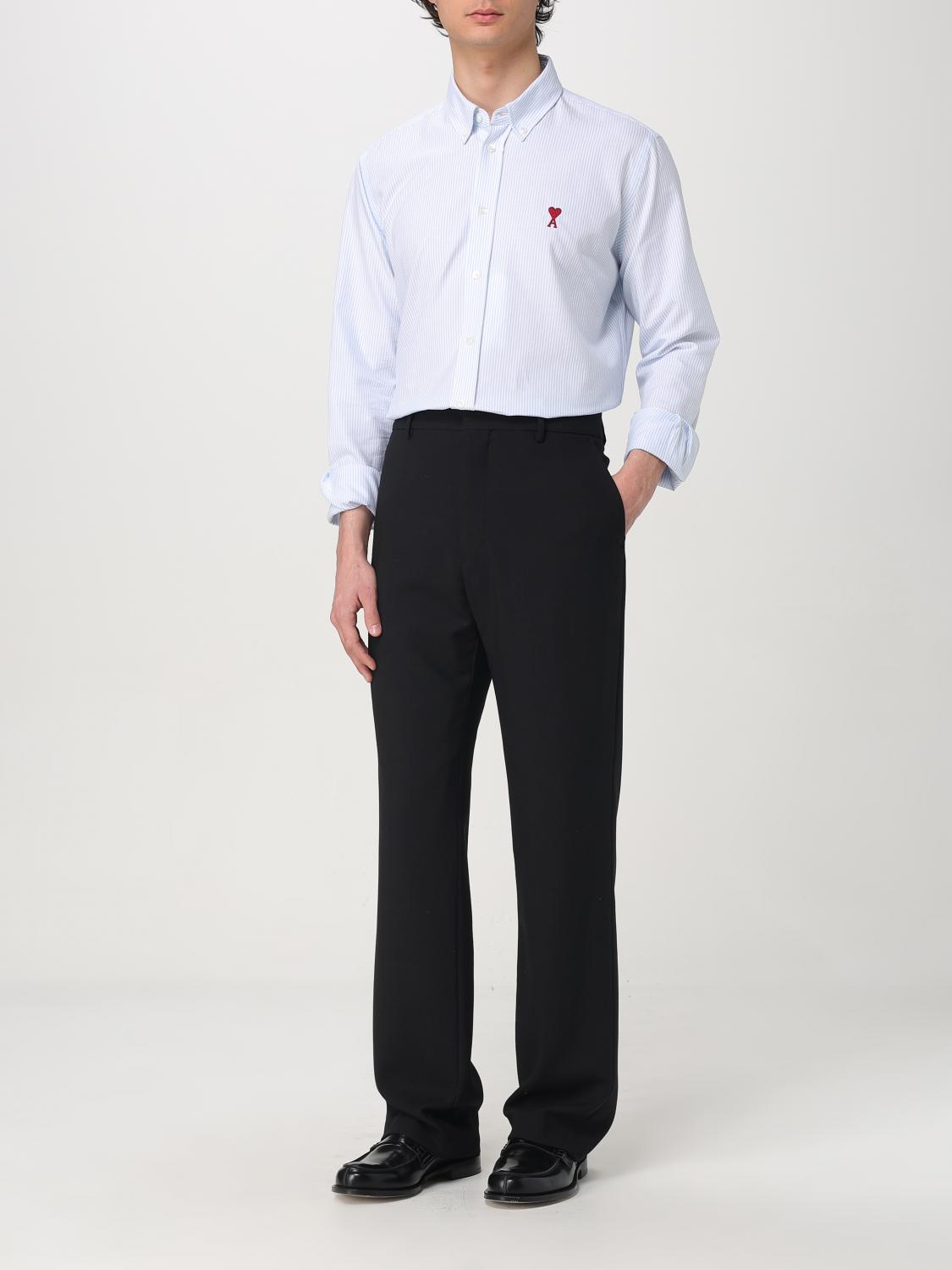 AMI PARIS CAMICIA: Camicia Ami Paris in cotone a righe , Blue - Img 2