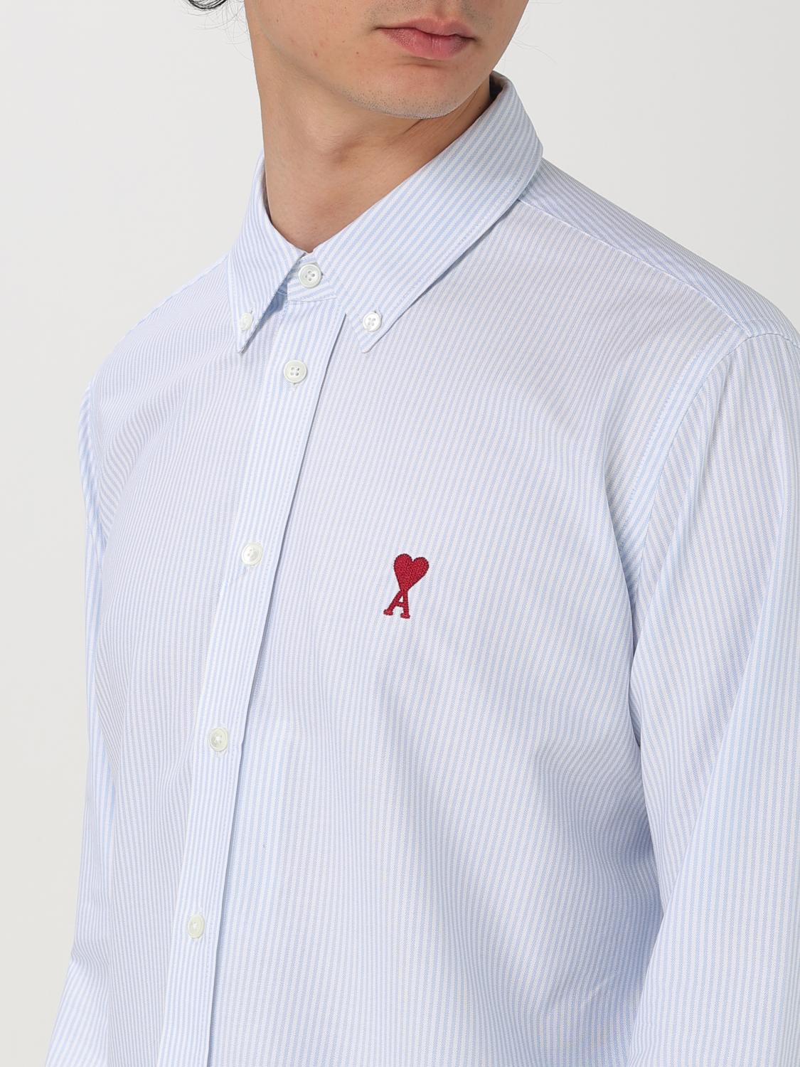 AMI PARIS CAMICIA: Camicia Ami Paris in cotone a righe , Blue - Img 4