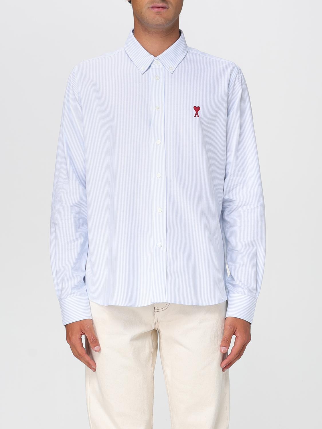 AMI PARIS CAMICIA: Camicia Ami Paris in cotone a righe , Blue 1 - Img 1