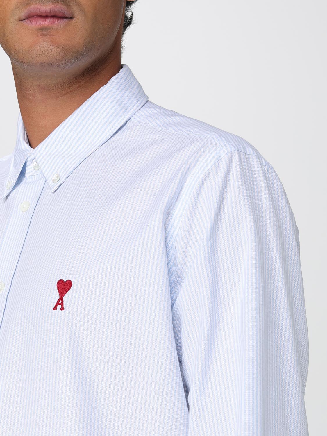 AMI PARIS CAMICIA: Camicia Ami Paris in cotone a righe , Blue 1 - Img 4