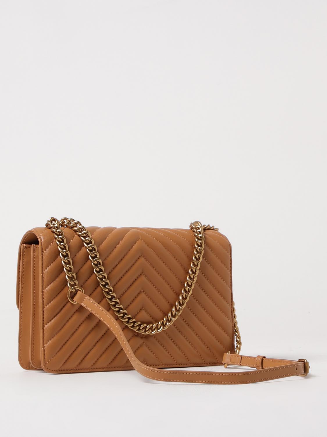 PINKO BORSA A SPALLA: Borsa Love Bag One Pinko in pelle trapuntata chevron , Marrone - Img 2