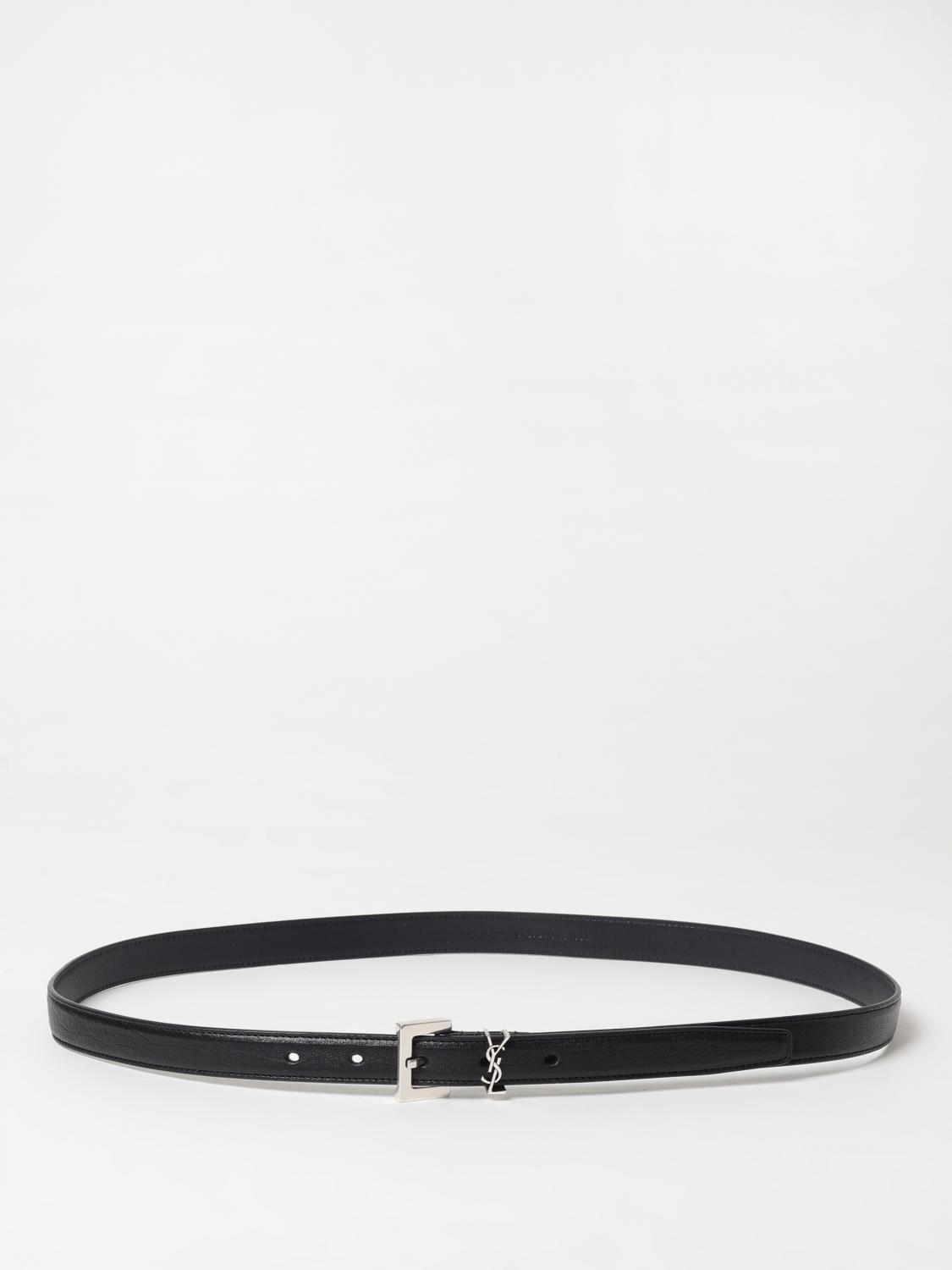 SAINT LAURENT CINTURA: Cintura Cassandre Saint Laurent in pelle , Nero - Img 1