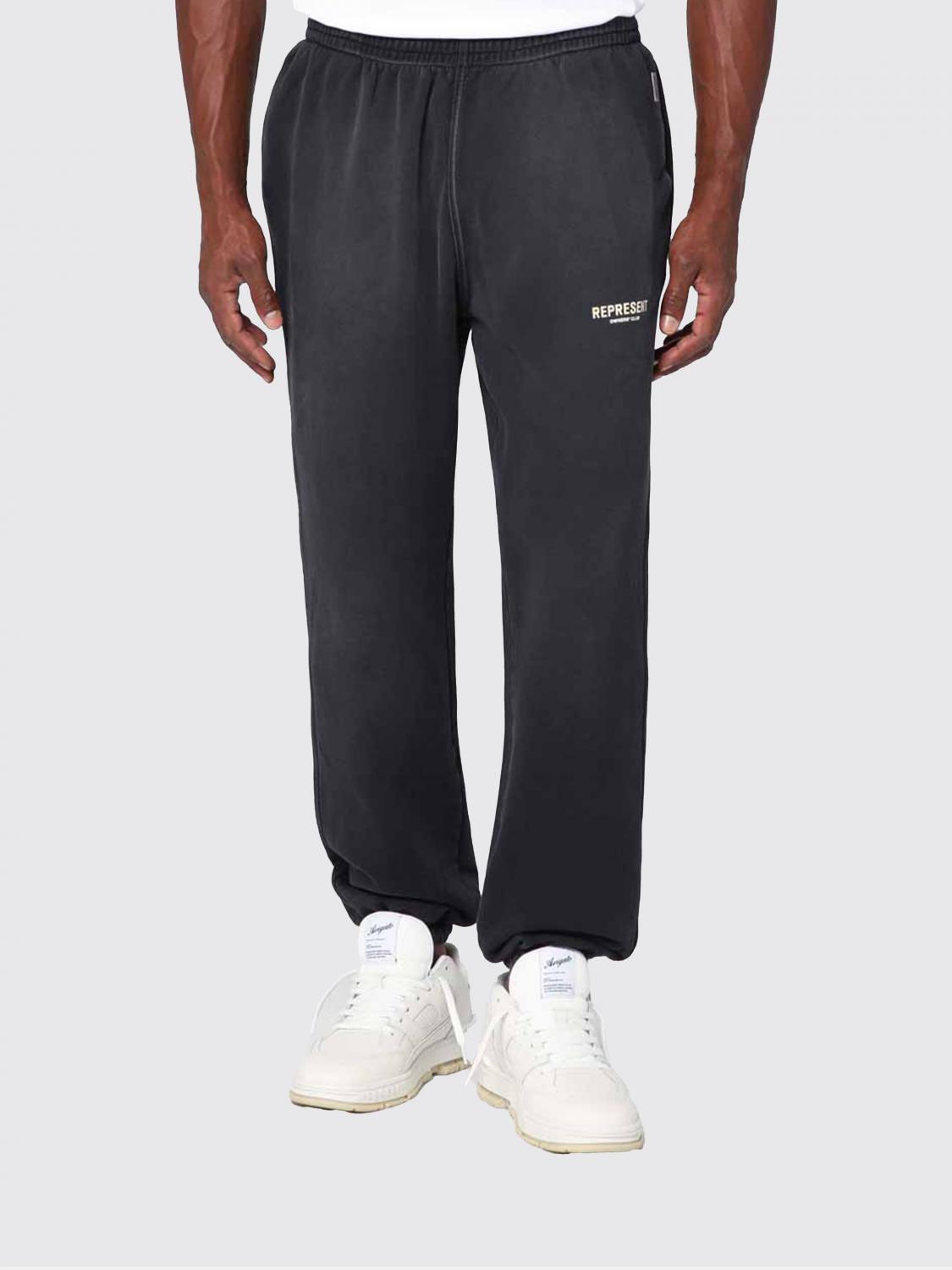 REPRESENT PANTS: Cotton Jogging Trousers Represent, Black 1 - Img 1