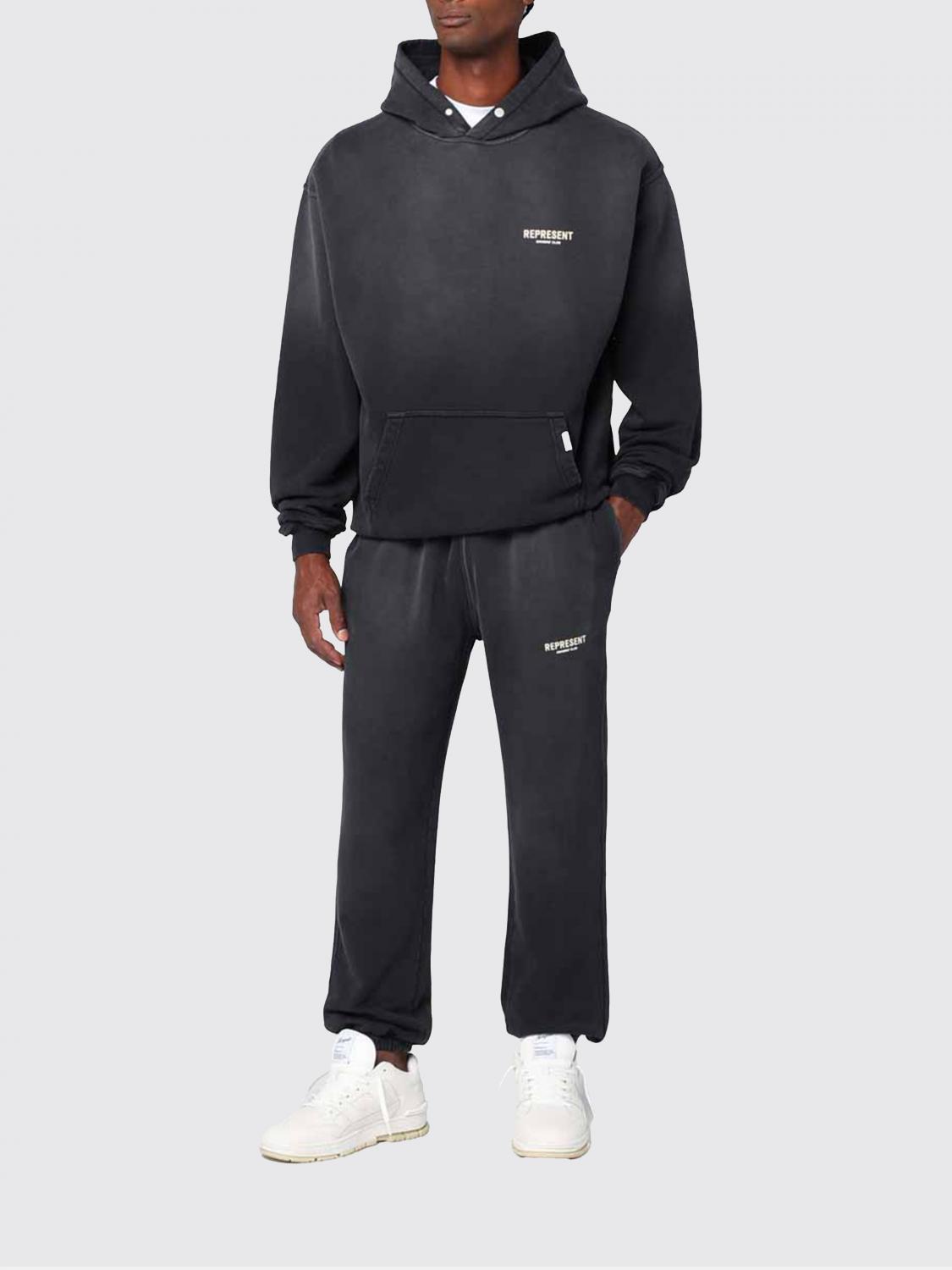 REPRESENT PANTS: Cotton Jogging Trousers Represent, Black 1 - Img 2