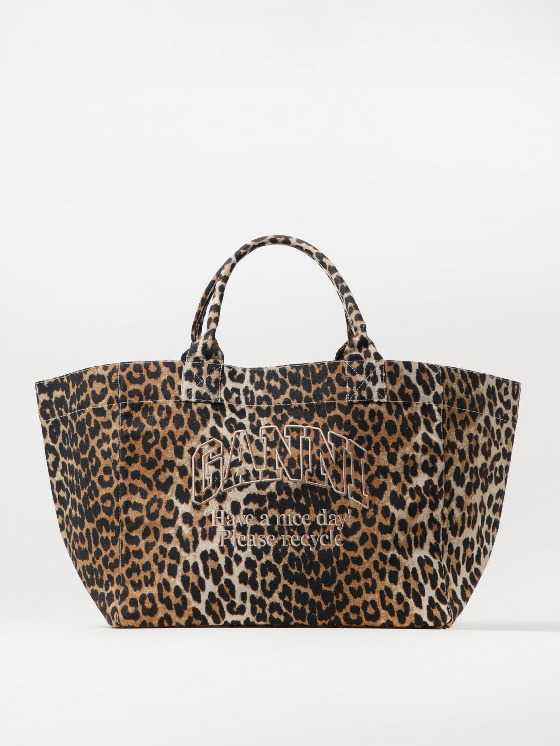 GANNI BOLSO TOTE: Bolso de mano mujer Ganni, Marrón - Img 1