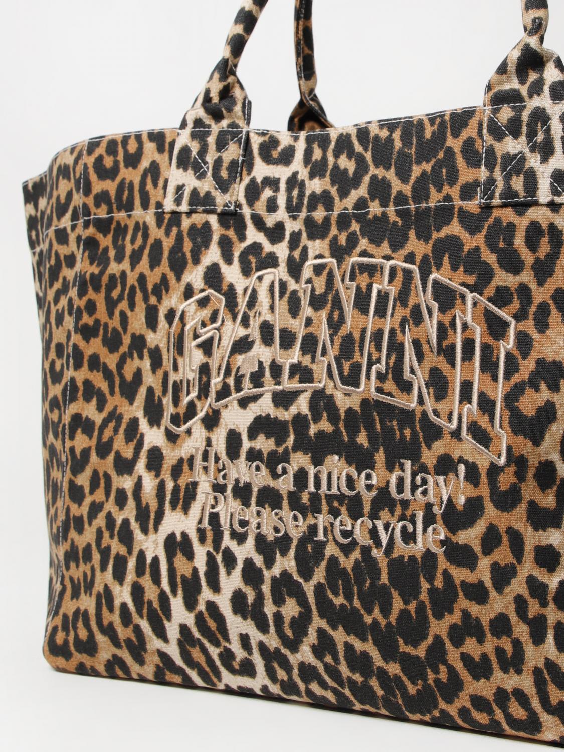 GANNI BOLSO TOTE: Bolso de mano mujer Ganni, Marrón - Img 3