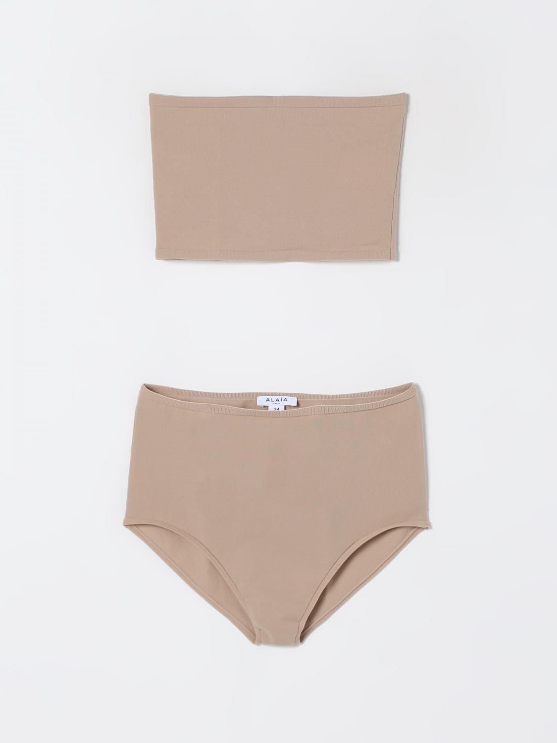 ALAÏA INTIMO: Set fascia + culotte AlaÏa in maglia stretch , Beige - Img 1