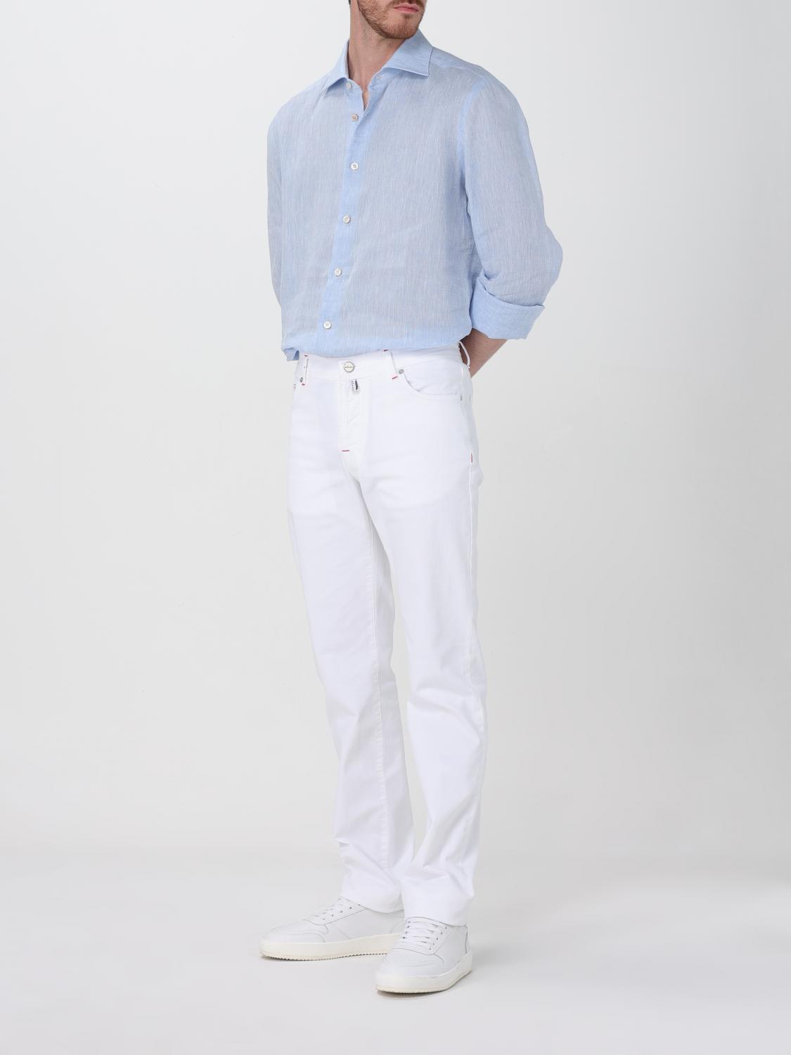 KITON CAMICIA: Camicia Kiton in lino , Blue - Img 2