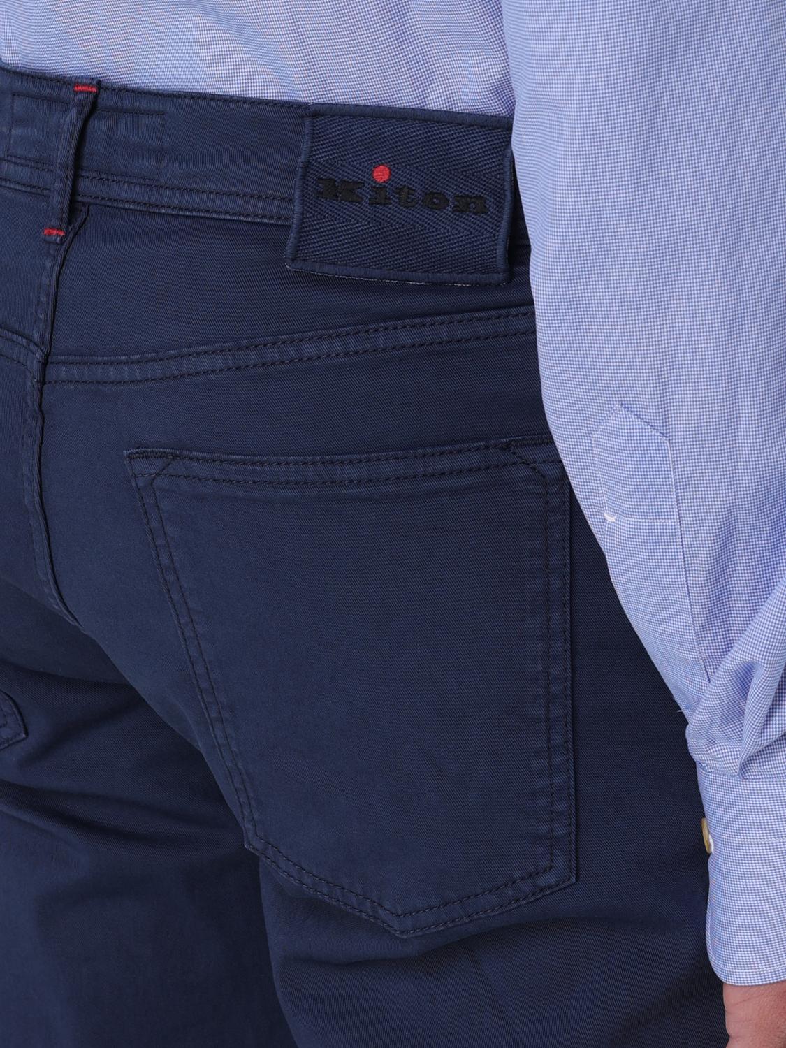 KITON JEANS: Jeans Kiton in denim di cotone stretch , Blue - Img 5