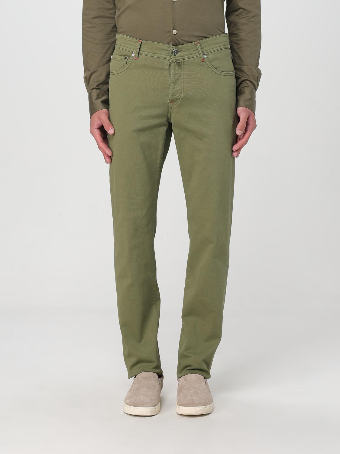 KITON PANTALONI: Jeans Kiton in denim di cotone stretch , Verde - Img 1