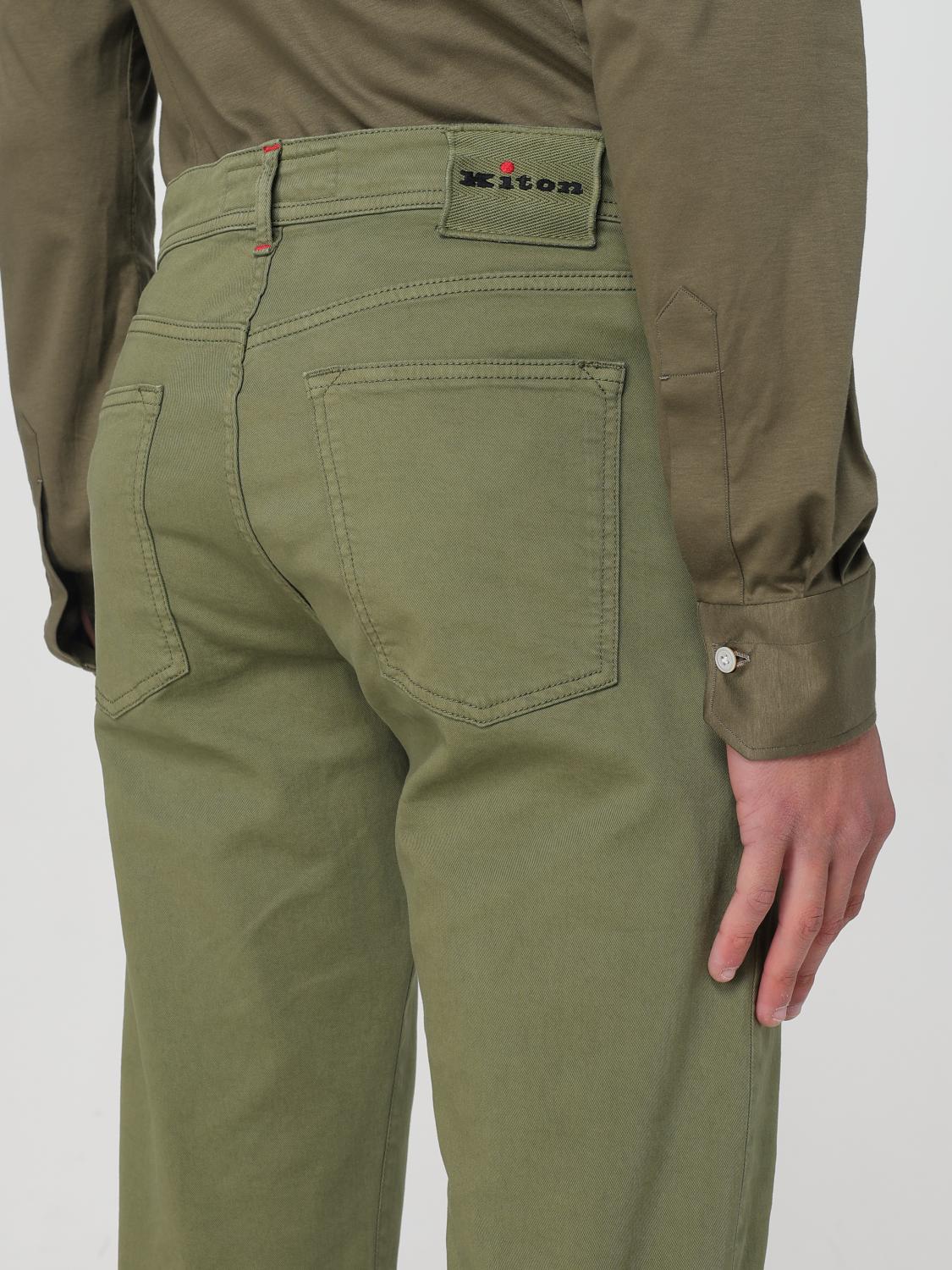 KITON PANTALONI: Jeans Kiton in denim di cotone stretch , Verde - Img 4