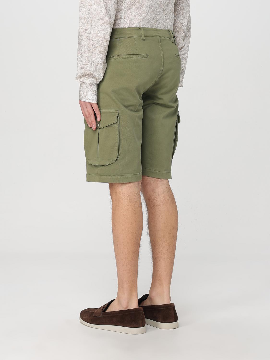 KITON SHORTS: Kiton stretch cotton cargo shorts, Green - Img 3