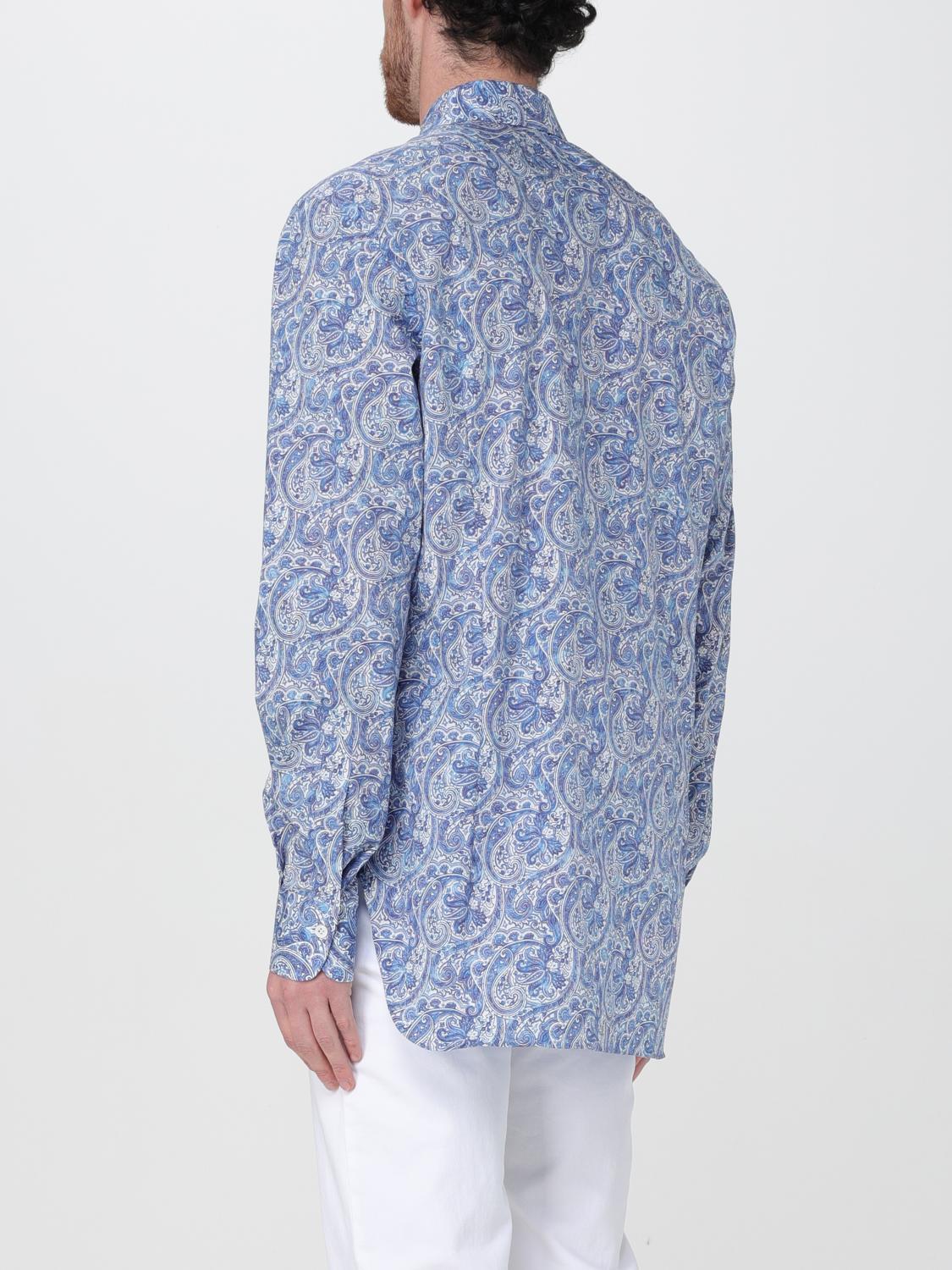 KITON CAMICIA: Camicia Kiton in cotone stampato , Blue - Img 3