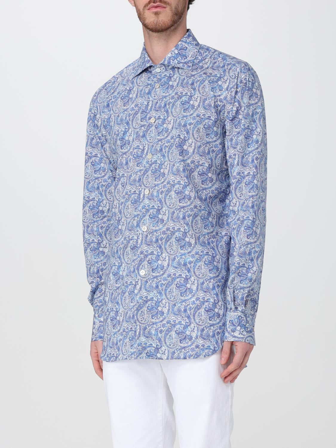 KITON CAMICIA: Camicia Kiton in cotone stampato , Blue - Img 4