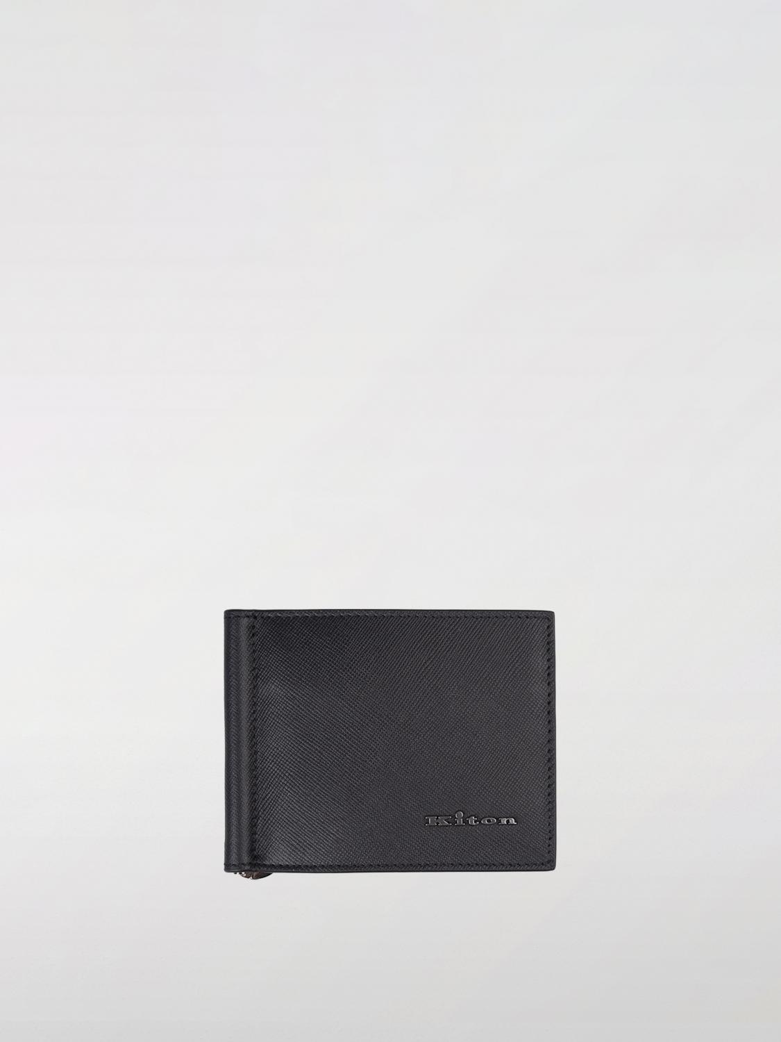KITON PORTAFOGLIO: 钱包 男士 Kiton, 黑色 - Img 1