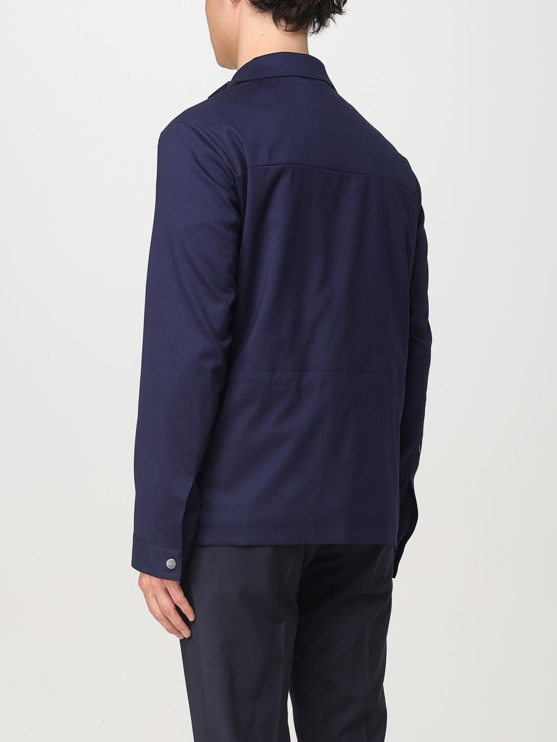 KITON GIACCA: Overshirt Kiton in misto lana , Blue - Img 3