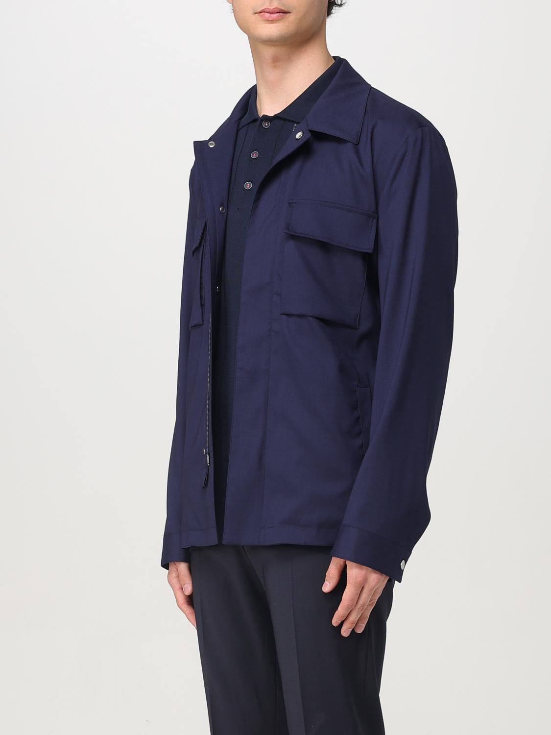 KITON GIACCA: Overshirt Kiton in misto lana , Blue - Img 4