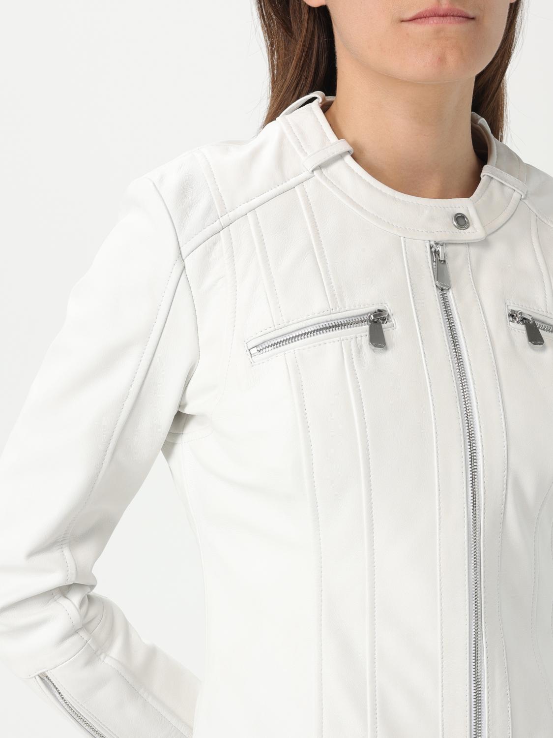 PINKO GIACCA: Giubbotto biker Pinko in nappa , Bianco - Img 4