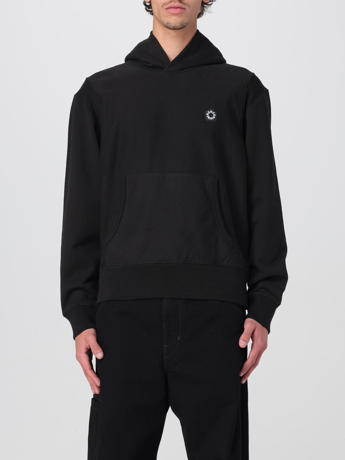 KENZO FELPA: Felpa con cappuccio fiore Kenzo, Nero - Img 1