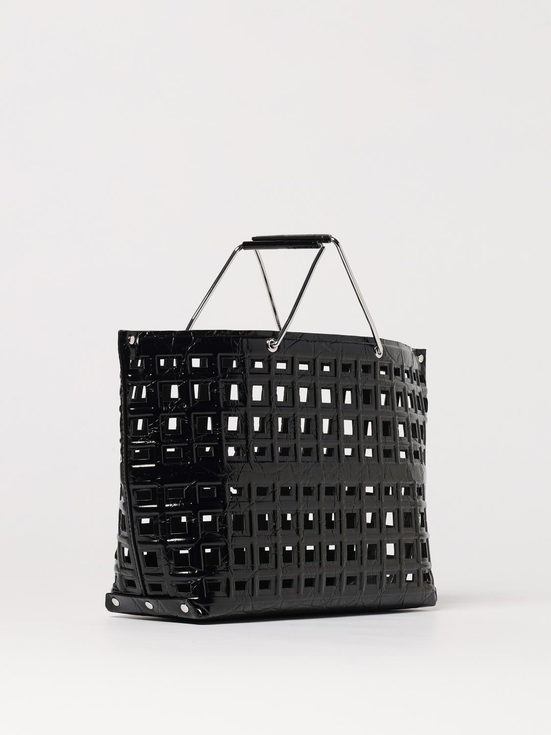 TORY BURCH BORSA A MANO: Borsa Ella Tory Burch in pelle traforata stampa cocco , Nero - Img 2