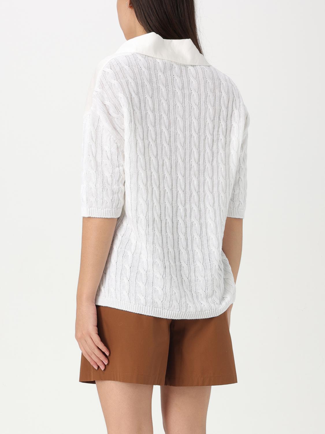 MAX MARA POLO: Jersey mujer Max Mara, Blanco - Img 3