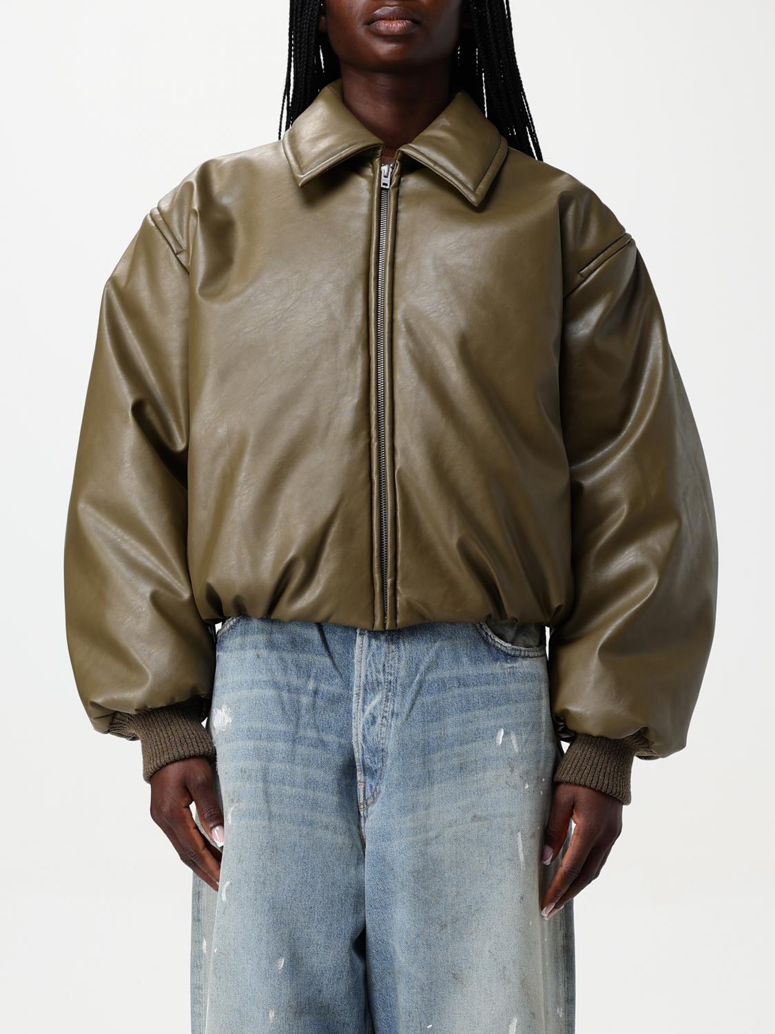 ACNE STUDIOS GIACCA: Bomber Acne Studios in pelle sintetica imbottita, Verde - Img 1