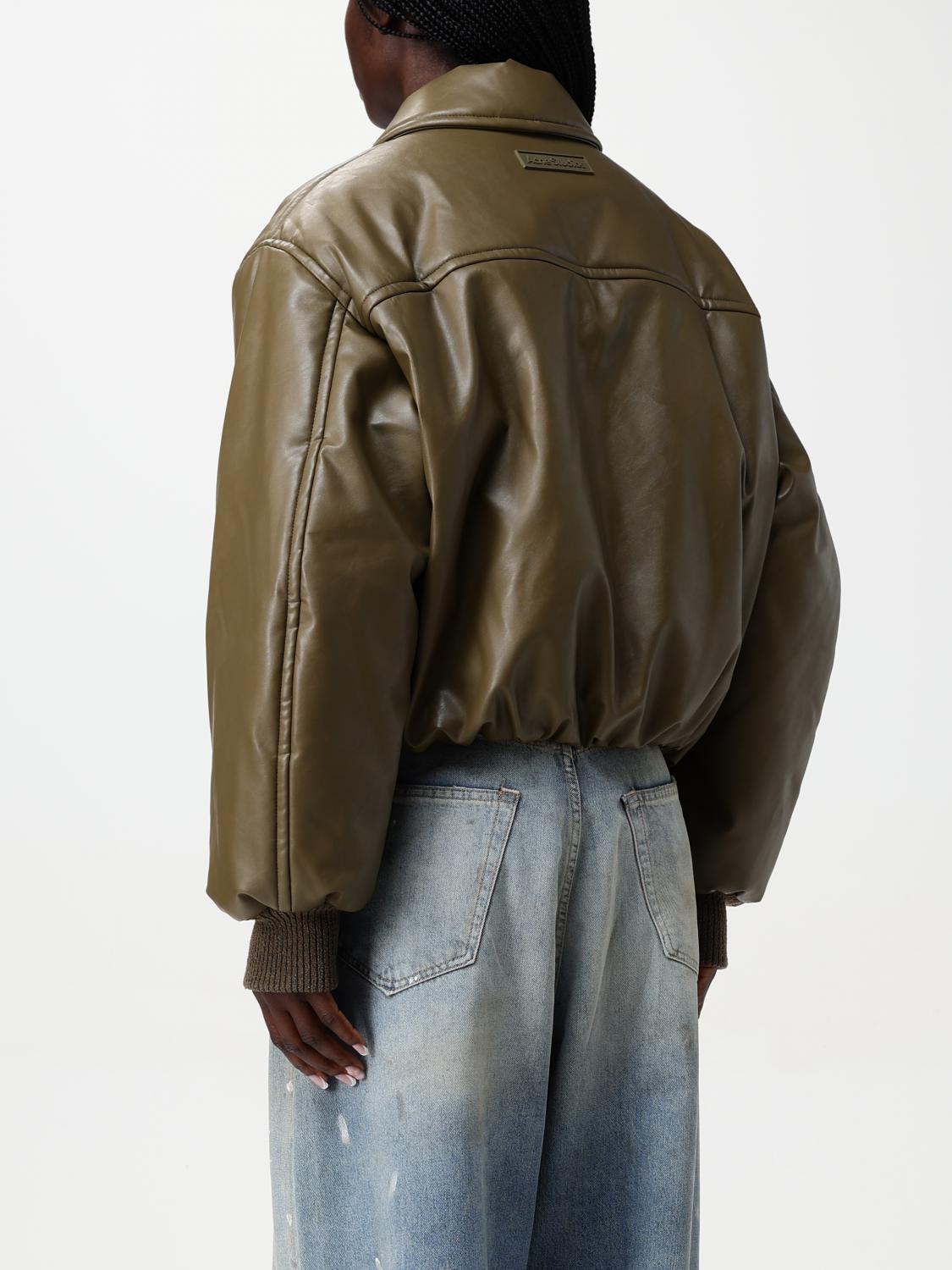 ACNE STUDIOS GIACCA: Bomber Acne Studios in pelle sintetica imbottita, Verde - Img 3