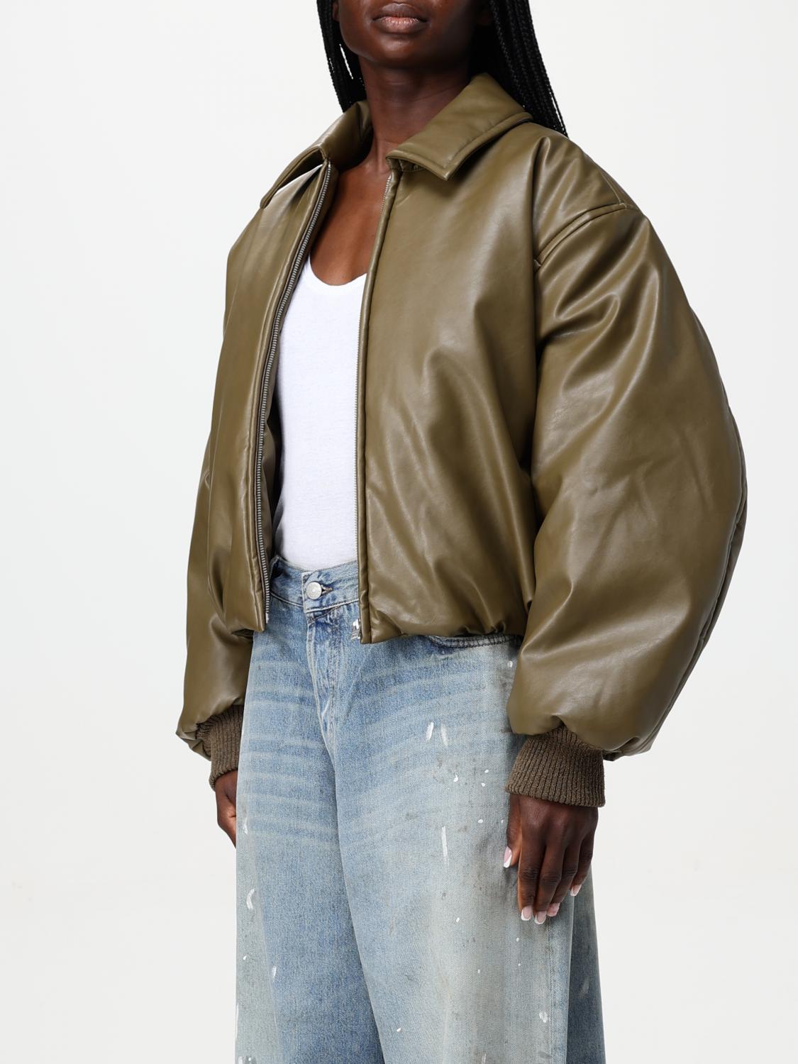 ACNE STUDIOS GIACCA: Bomber Acne Studios in pelle sintetica imbottita, Verde - Img 4