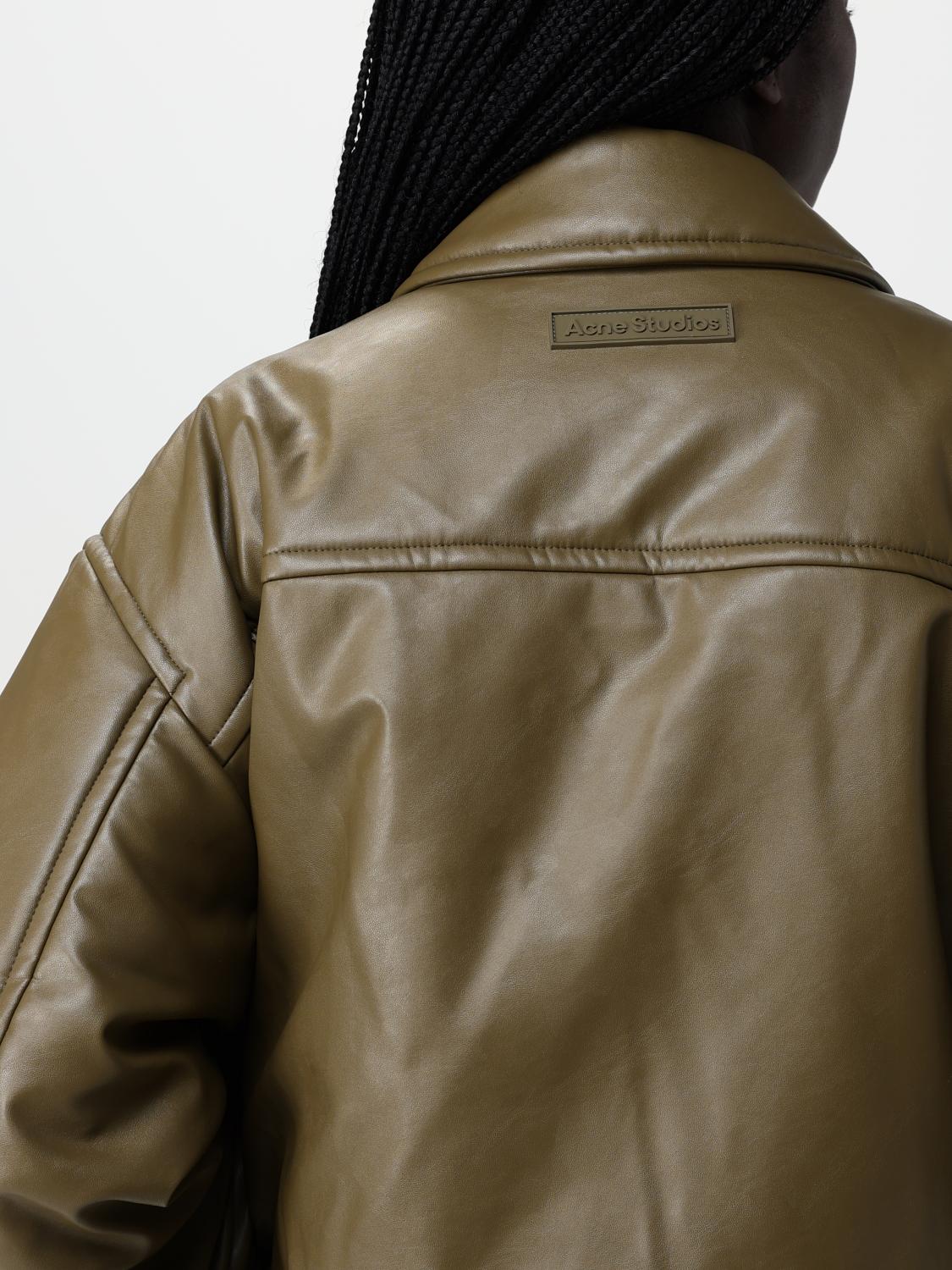 ACNE STUDIOS GIACCA: Bomber Acne Studios in pelle sintetica imbottita, Verde - Img 5